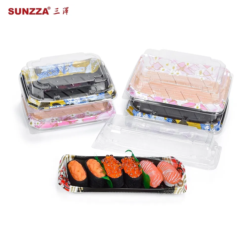 Plastic Disposable Food Container Anti-Slip Takeaway Disposable Sushi Lunch Box