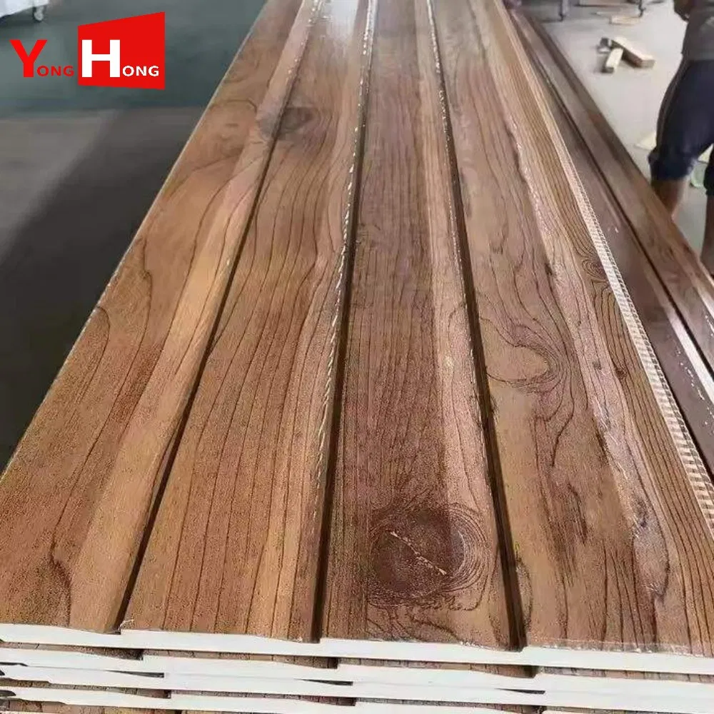 Corrugated Roof PU Panels Steel Rock Wool Sandwich Wall Panel with Insulation for Wall