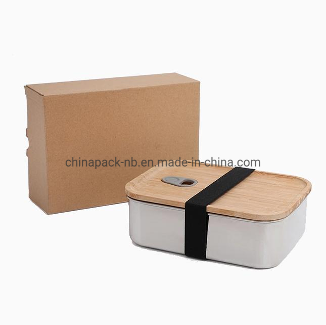 Stainless Steel Tiffin Lunch Box Bento Lunch Stainless Steel Double Wall Bamboo Lids