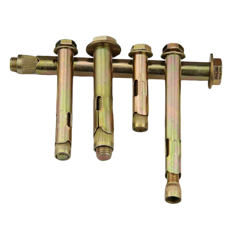 Drywall Concrete Yellow Galvanized Floor Fixing Bolt Sleeve Anchor Hex Head Inner Expansion Bolt