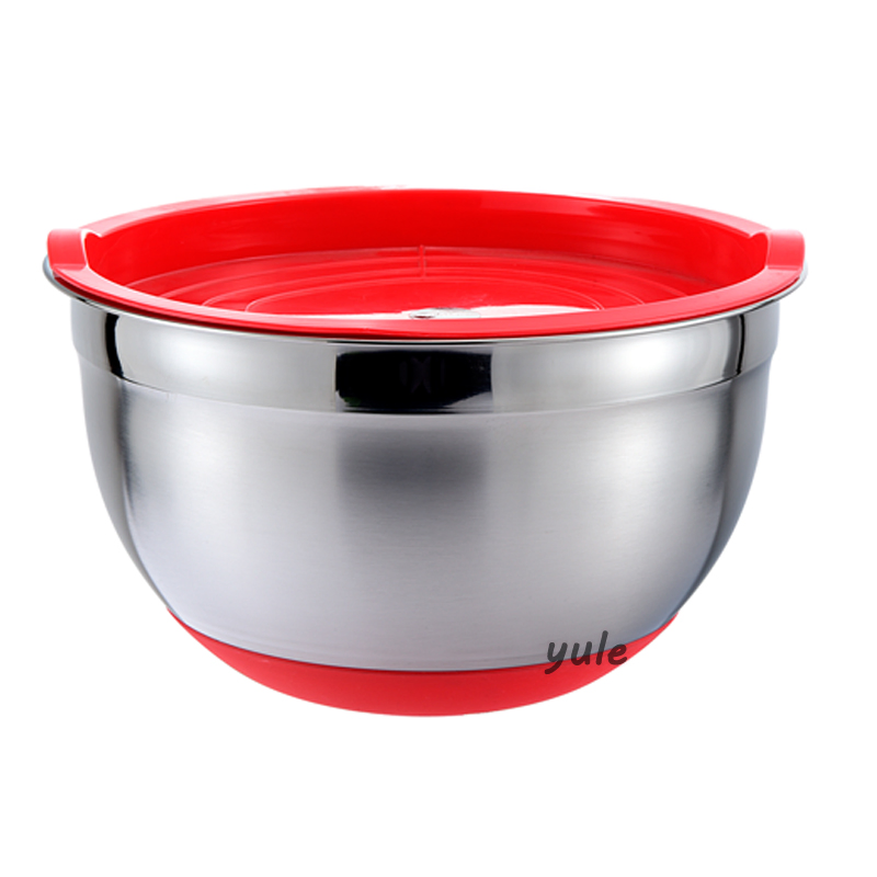 Colorful Silicone Bottom Stainless Steel Mixing Bowl