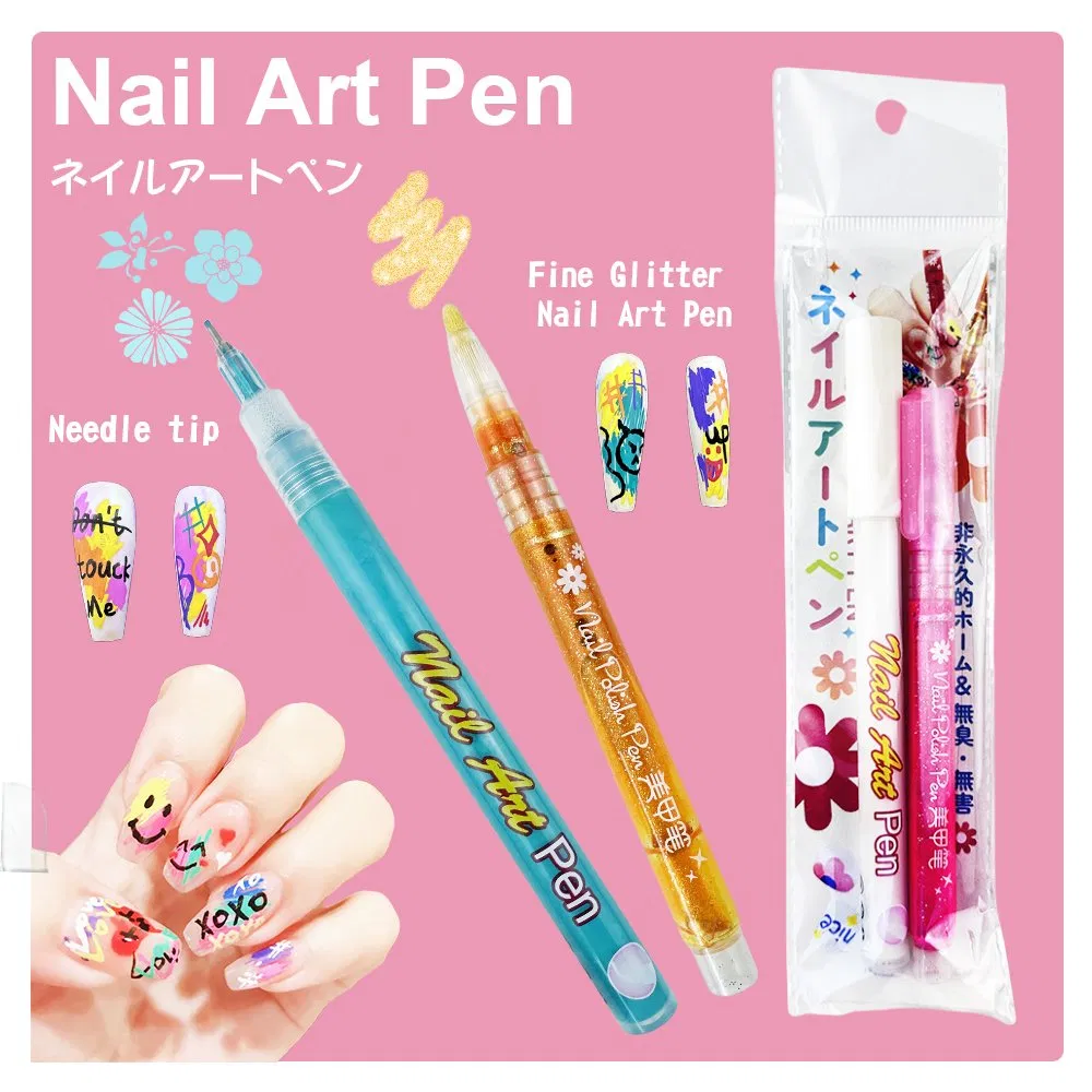 Fine Tip 3D Acrylic Paint Markers Quick-Dry Smudge-Proof Dotting Drawing Liner Pens Nail Art Brush for DIY Nail Art