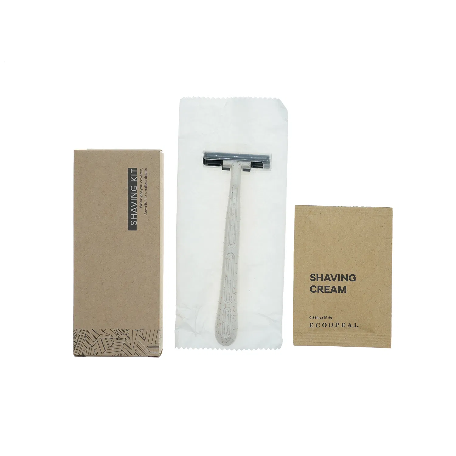 Wheat Straw Shaving Hotel Razor with Cream and Amenities for Guest Room