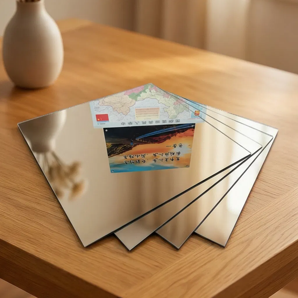 Elegant Frameless Aluminum Float Mirror with Crystal Clear Finish