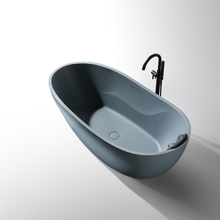 Hydrorelax Bathroom Bath Tub Freestanding Solid Surface Stone Soaking Bathtub for Adults