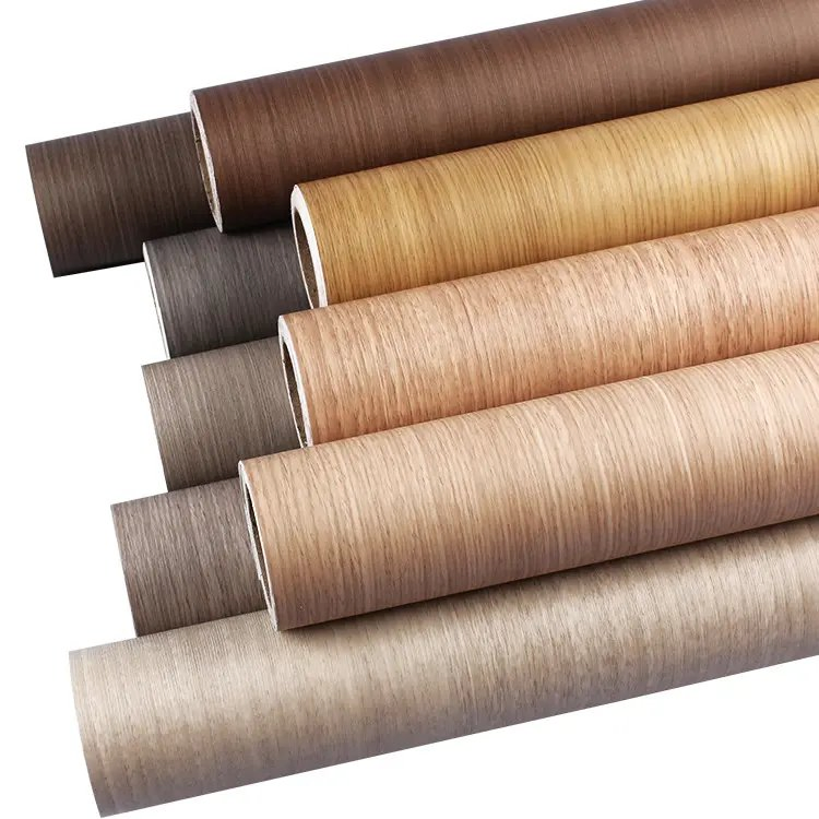 Factory Direct PVC Plastic Decorative Films Wood Grain Marble Design Matte Finish Interior Door Furniture Wall Panel Decking