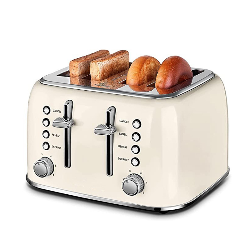 Macaron Bread Machine Household Breakfast Machine Stainless Steel 4 Pieces Toaster