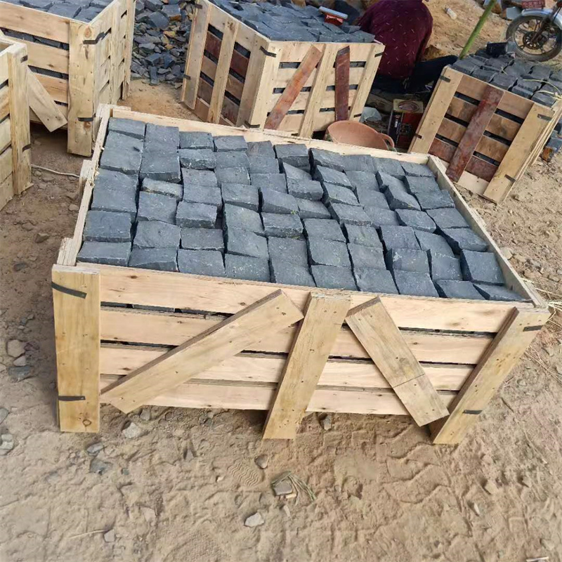 Natural Split Zp Black Basalt Cube Stone Paver