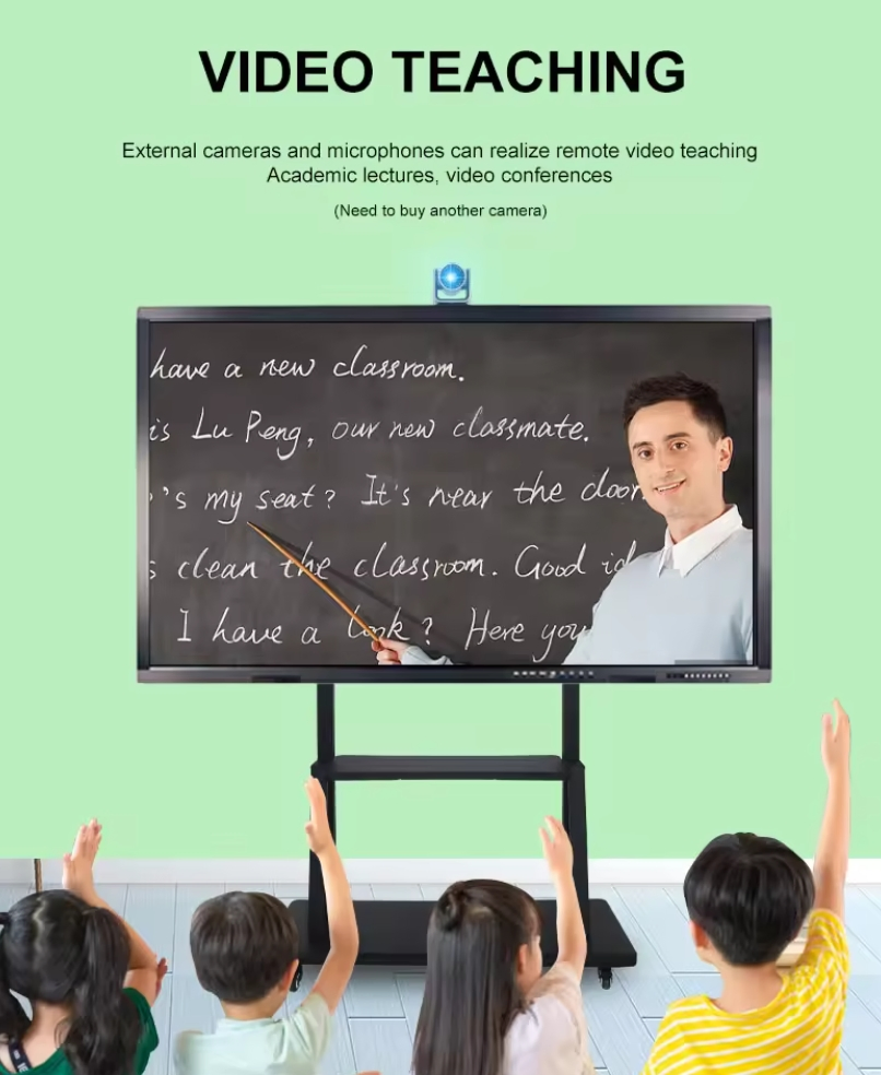 65 Inch Interactive Whiteboard Flat Panel Dual System Whiteboard Windows