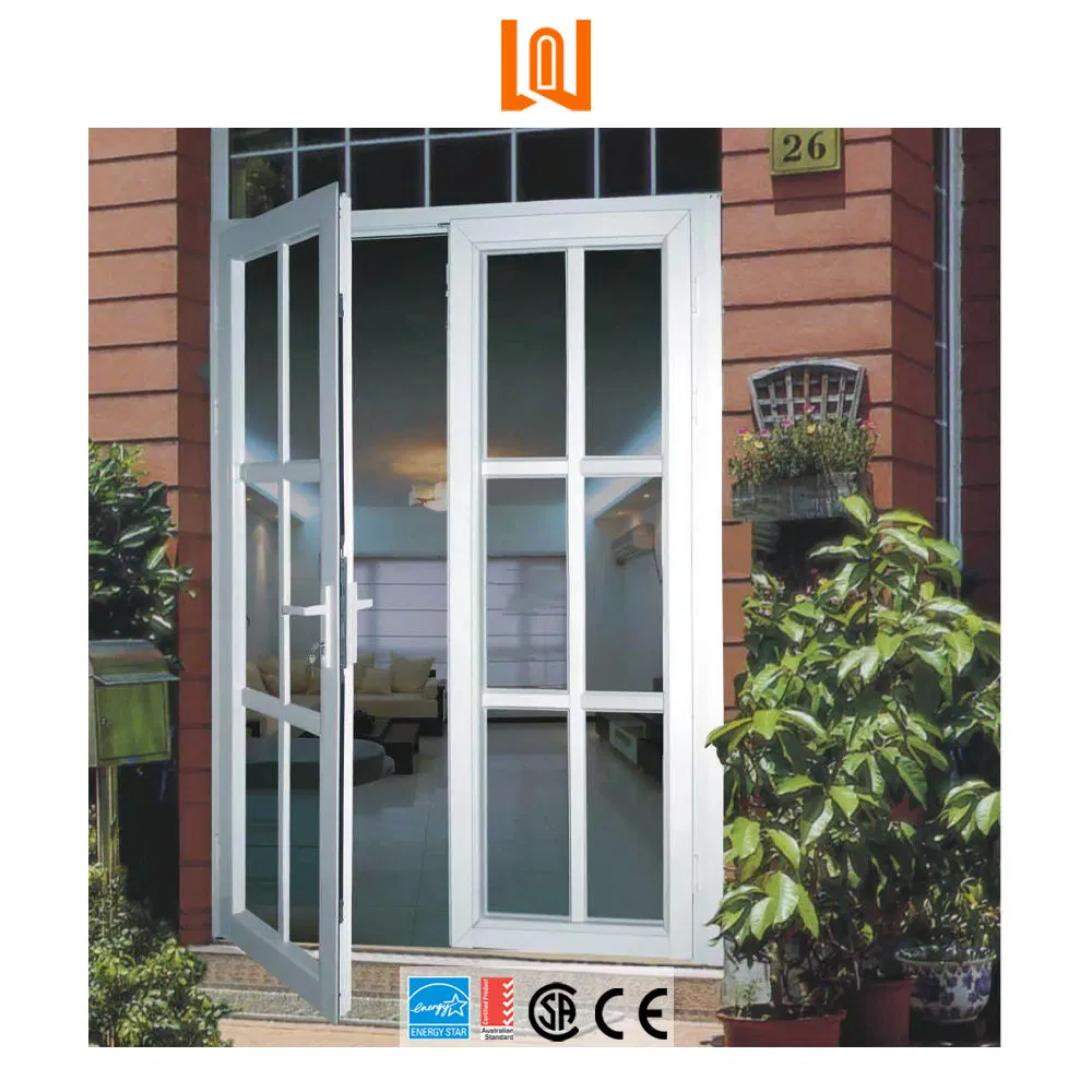 Wanjia Exterior Waterproof French Doors Patio Glass Door UPVC Double Casement Door