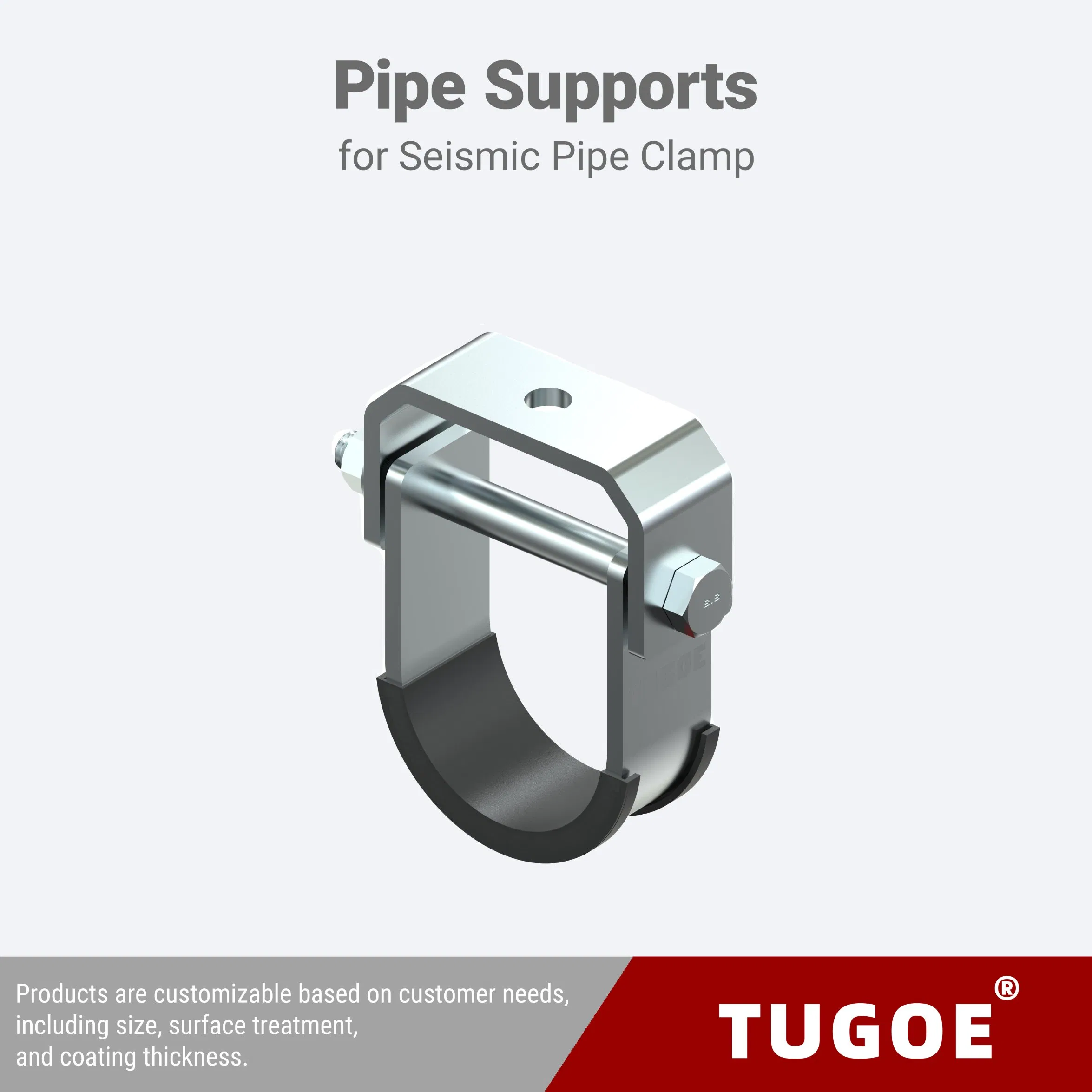 Adjustable Horseshoe Shape 2-1/2" Pipe Clamp Hanger for Gas and Water