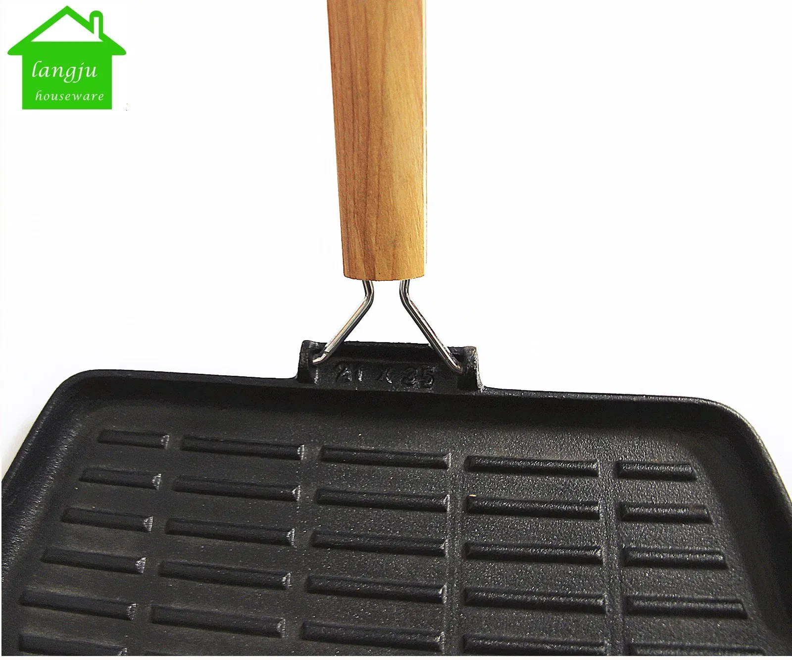 Чугунная гриль-сковорода со складной ручкой