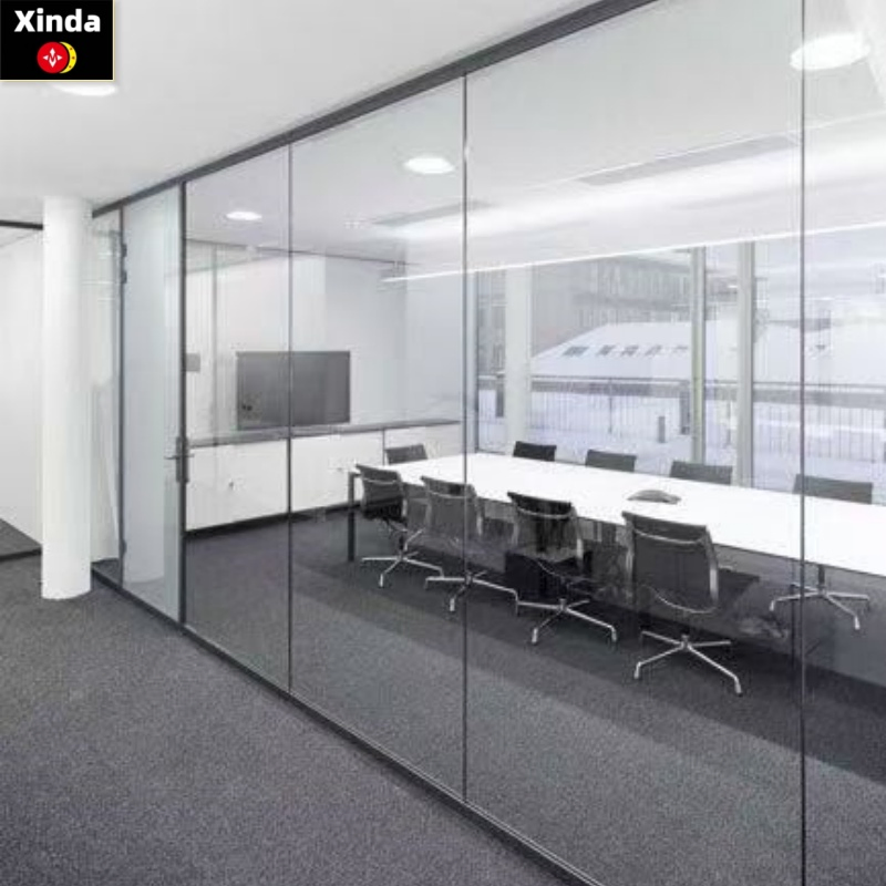 Glass Partition Wall Frameless Glass Partition Wall for Meeting Single Glass Partition Easy Assembled