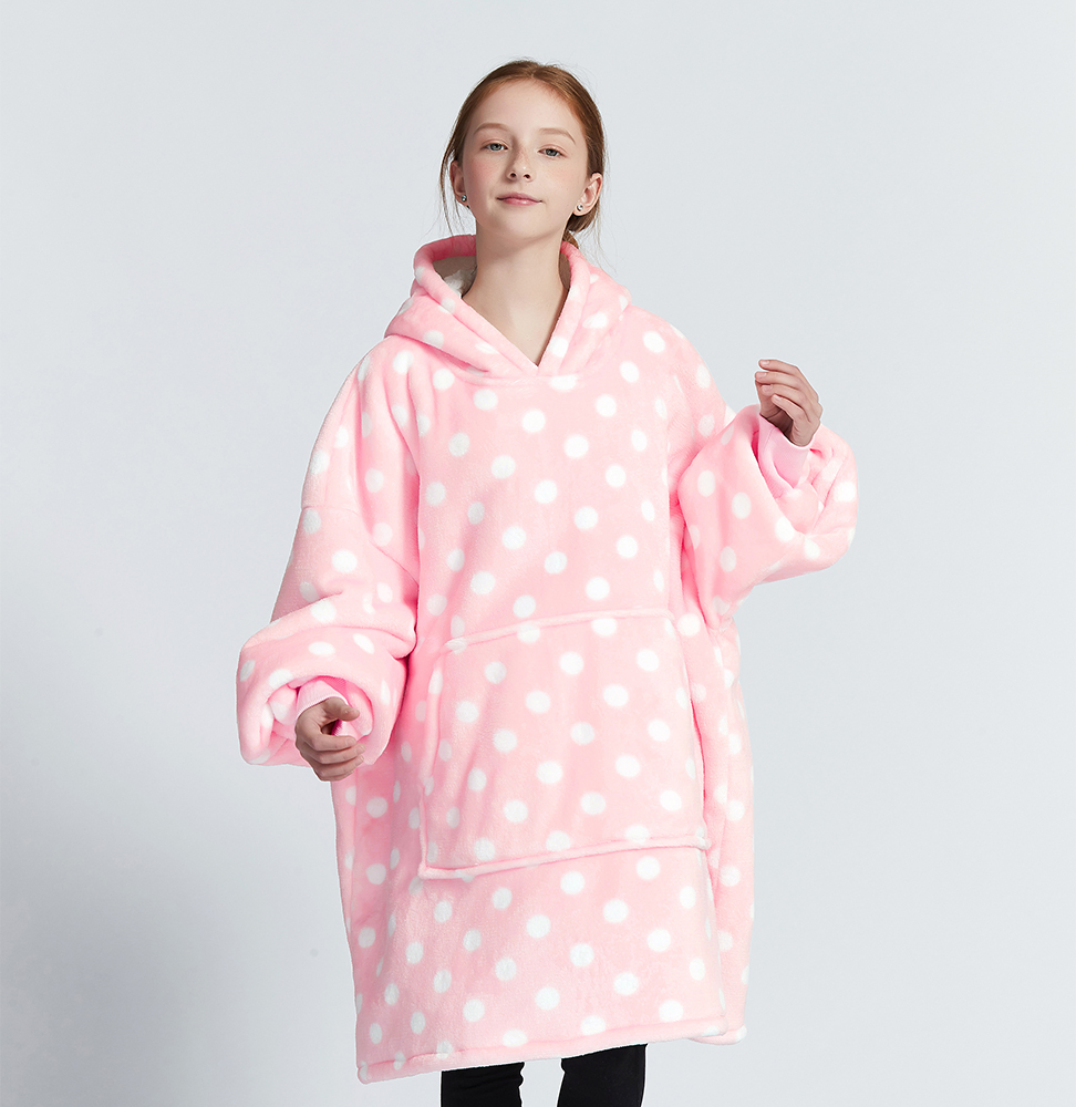 Original Factory Manufacturer Hooded Wearable Sweatshirt Flannel Sherpa Oversize Kids Blanket Hoodie