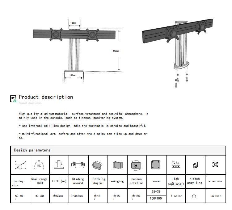 Monitor Desktop Stand Fully Dynamic Rotating Stand LCD Computer Monitor Independent Desktop Stand