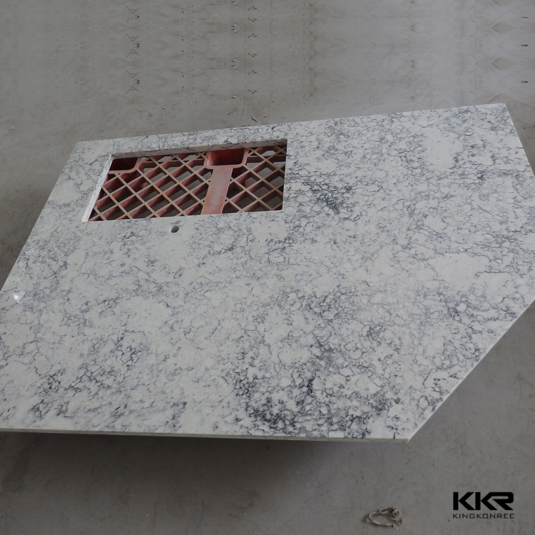 Kingkonree Carrara White Engineered Quartz Marble Kitchen Countertop