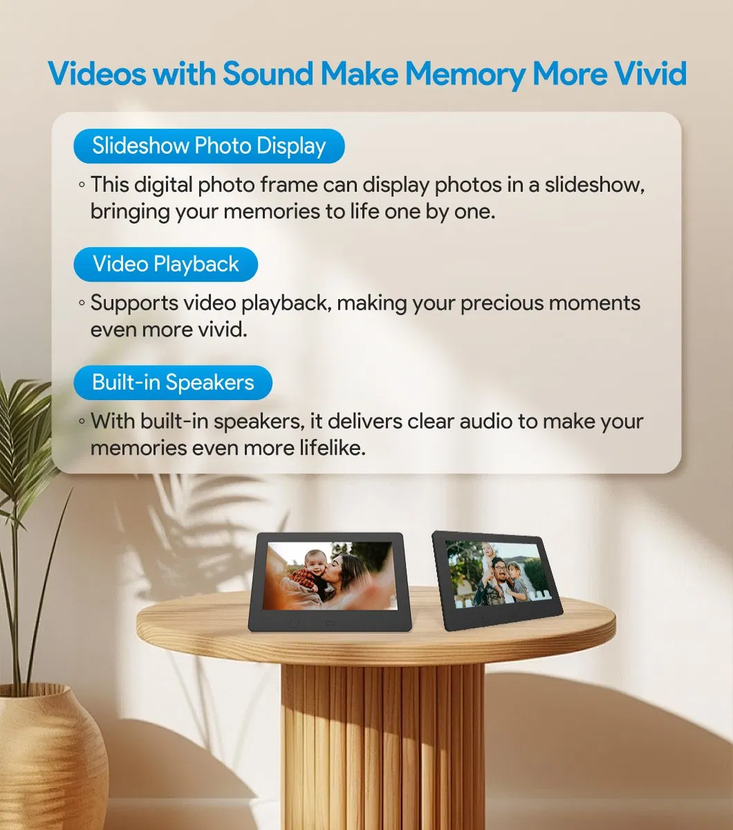 18.5 Inch Photo Albumswith Music, Video Function Digital Wall Frame