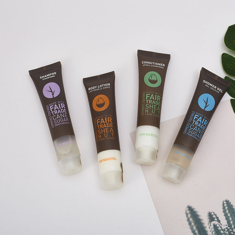 Custom Private Label Hotel Amenities Toiletries Set 40ml Mini Disposable Shampoo and Shower Gel Bath Supplies