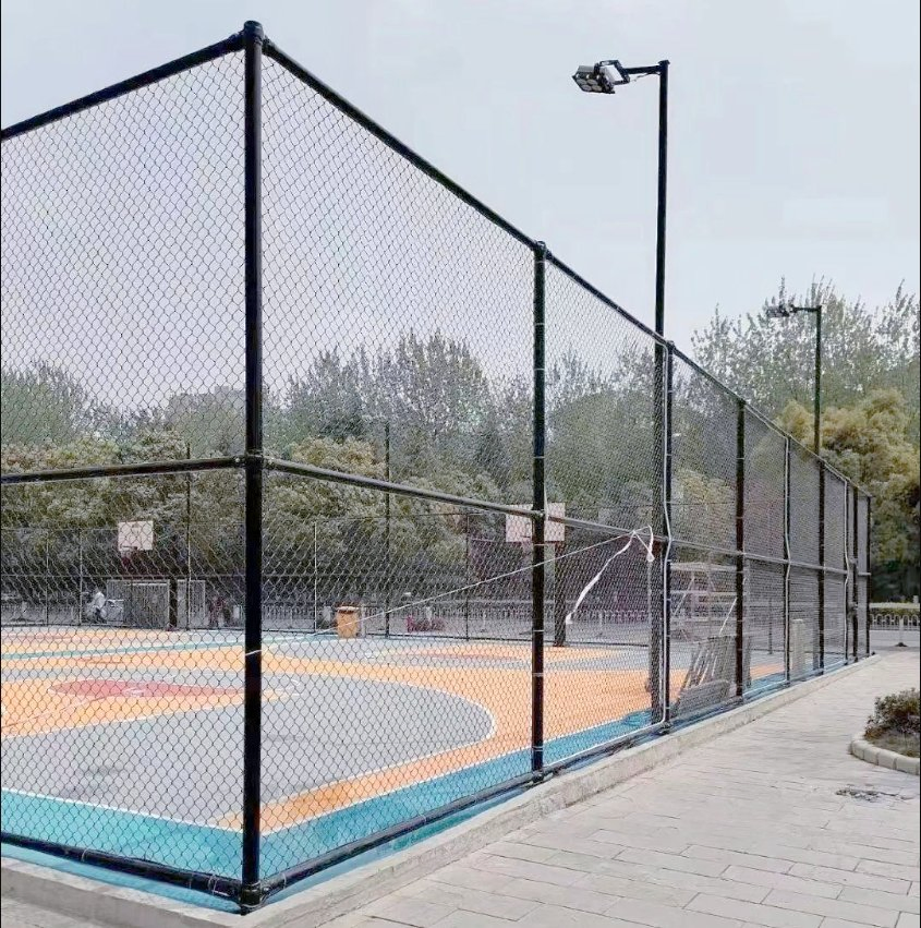 Premium Black PVC Coated Chain Link Fence for Sports