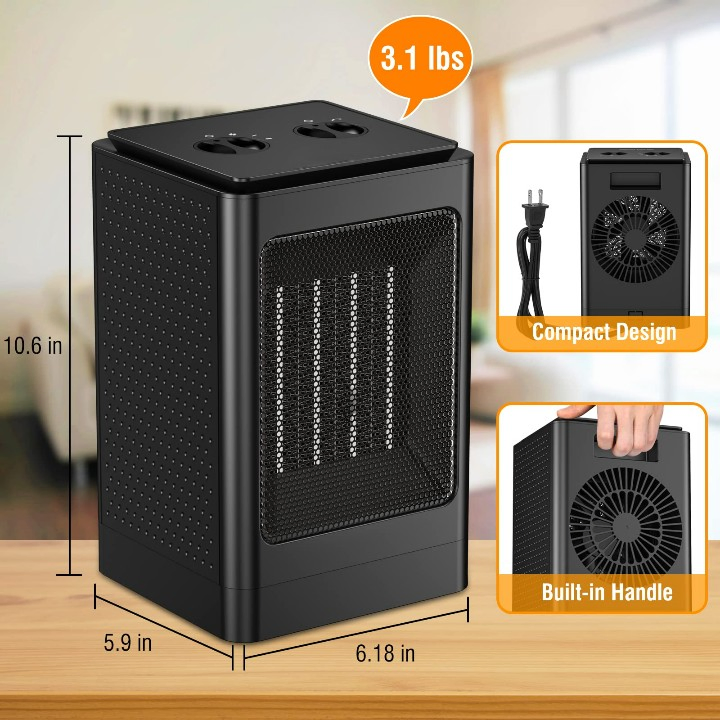 Great Quality Space Heater Home Electric 1500W Portable Fan Heater