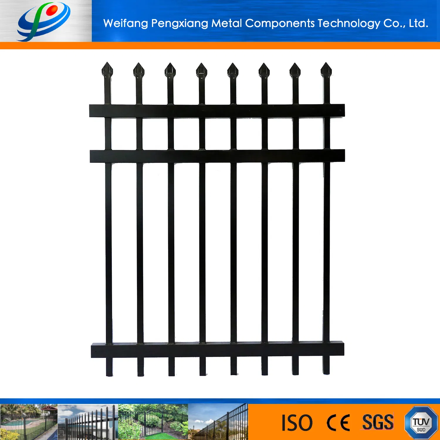 Aluminum Powder Coating/Wood Grain Slat Privacy Garden Fence