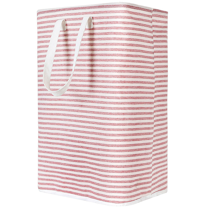 Trendy Striped Canvas Laundry Basket for Stylish Home Organization