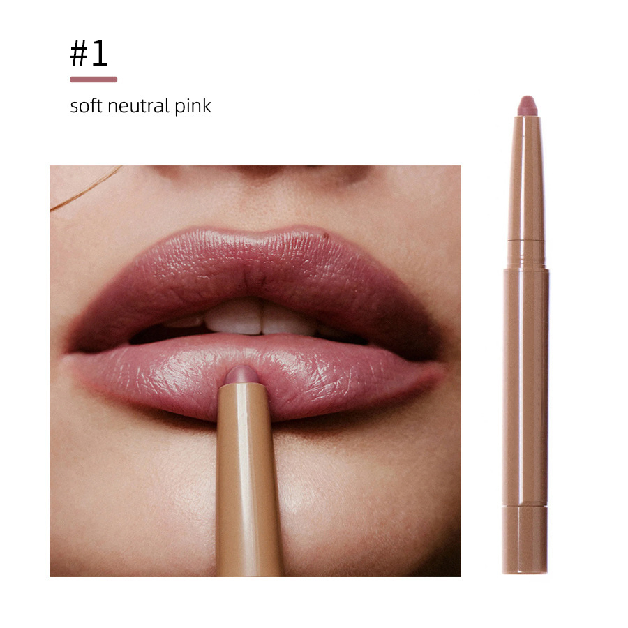 Waterproof Vegan Creamy Brown 2 in 1 Private Label Peptide Lipstick Lipliner