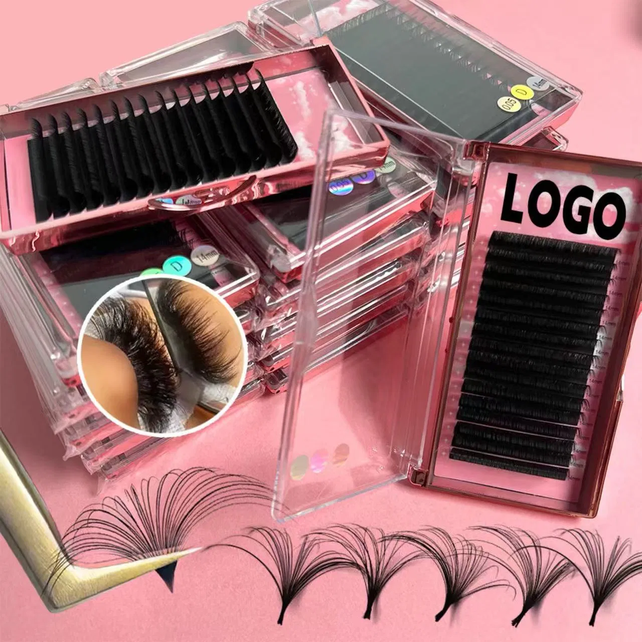 Label 0.05 Lash Sample Test for Individual Extension Matte Black Cashmere Lashes