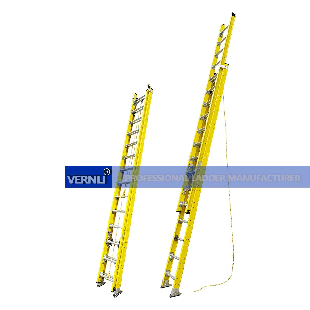 FRP Fiberglass Ladder Two Section Insulation Extension Ladder Fabrica De Escaleras De Fibra De Vidrio Escalera Retractil