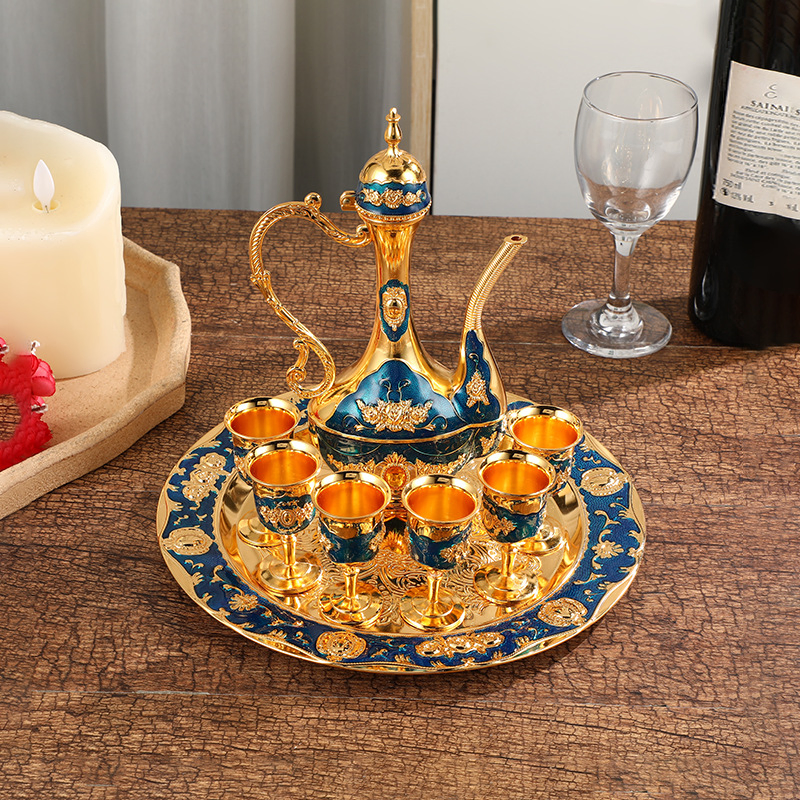 European Retro Metal Wine Set for Weddings and Home Decor