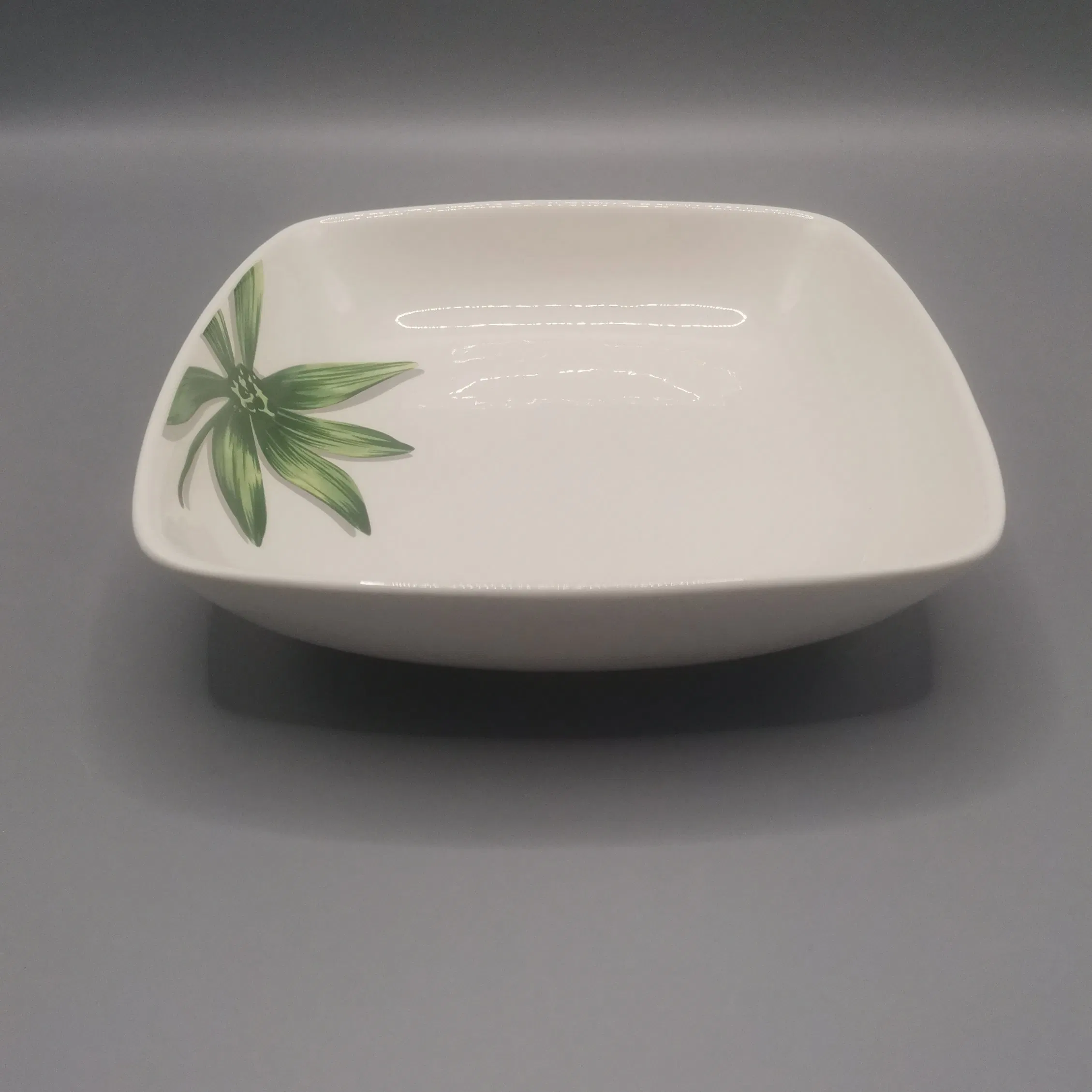 8"Square Soup Bowl Plate with Decal Porcelainware Ceramics Tableware