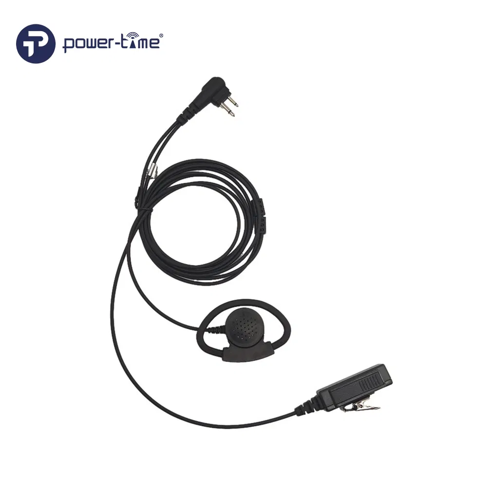 Wired Adjustable G Shaped Hook Earphone for 2 Pin Radios