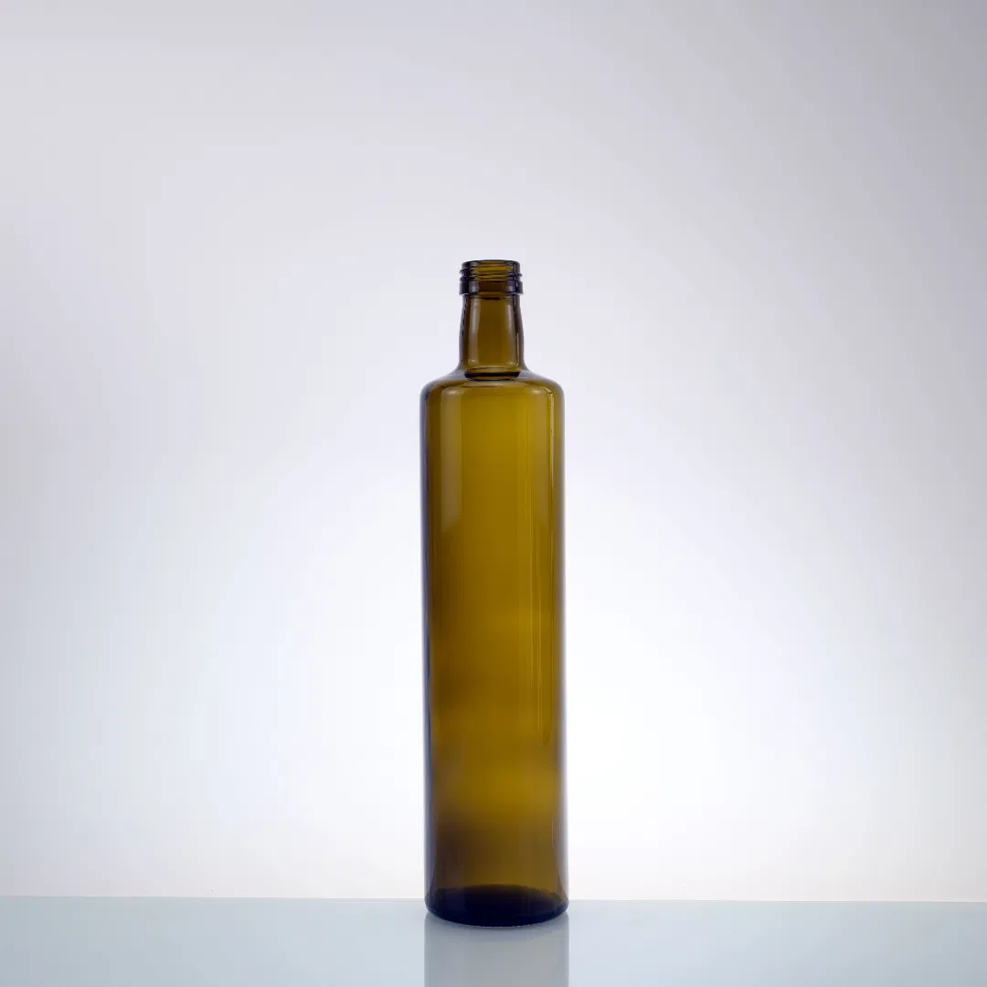 250ml 500ml 750ml 1000ml Round Square Antique Dark Green Brown Glass Olive Oil Glass Bottles with Aluminum Cap