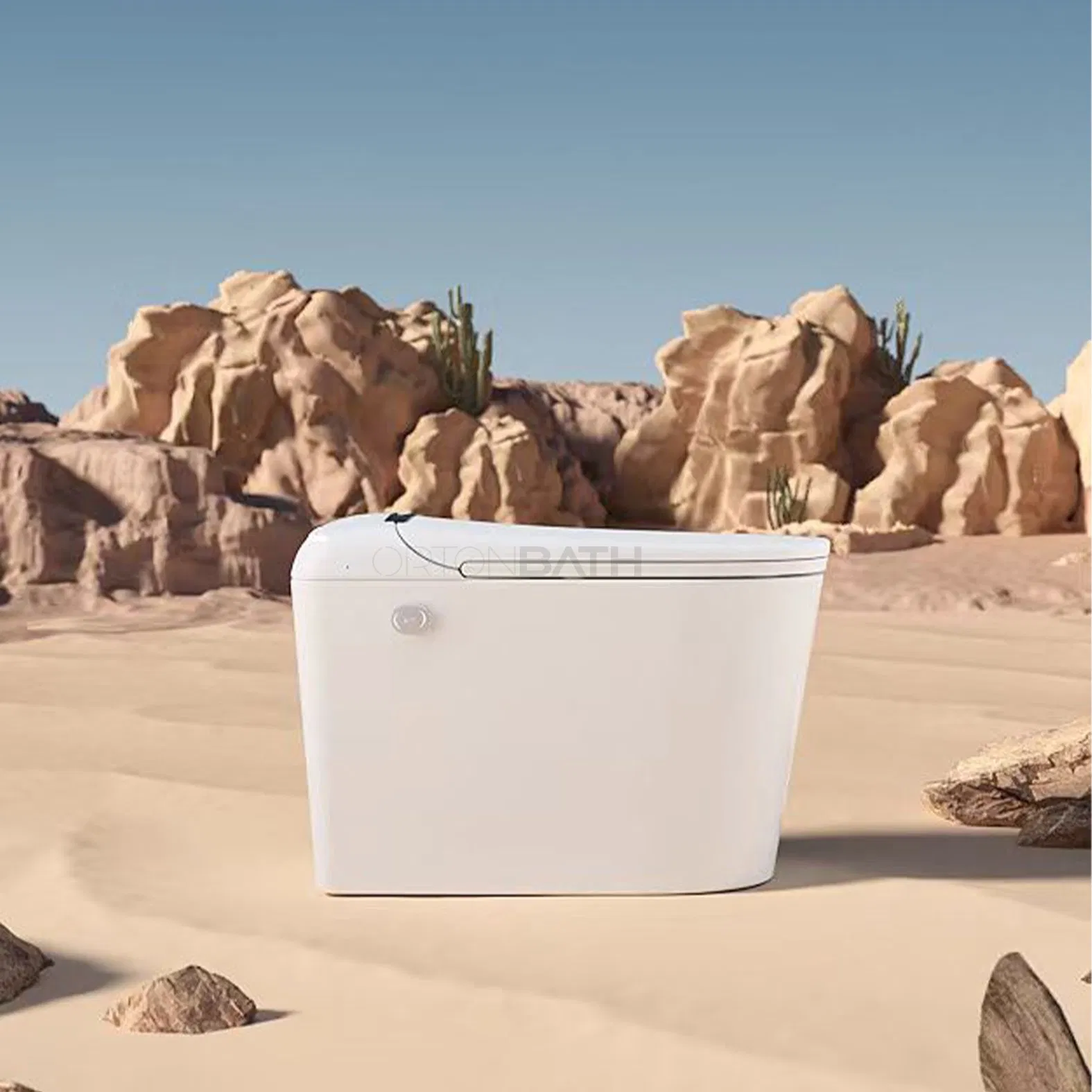 Ortonbaths Automatic Smart Toilet with Bidet Toilets with Built-in Tank, Auto Open Close Flush, Foot Sensor, Heated Seat Remote Control Smart Intelligent Toilet