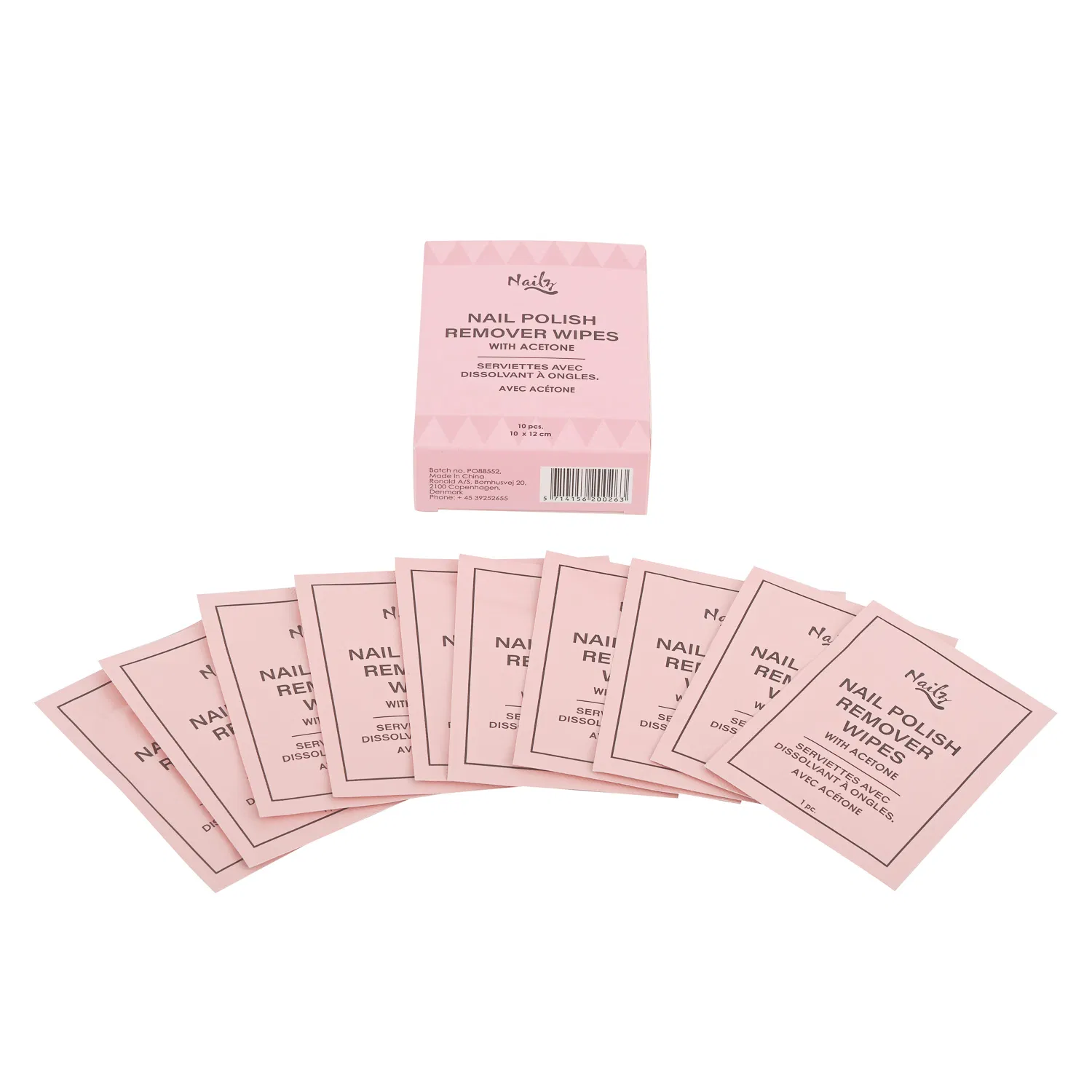 10PCS Nail Polish Remover Wipes with Acetone