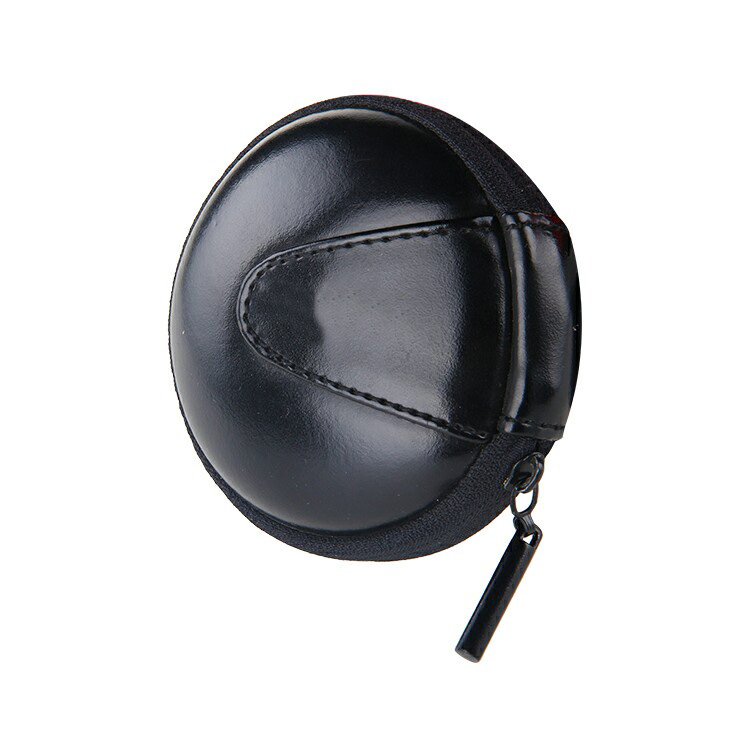 Черный круглый жесткий чехол для наушников EVA