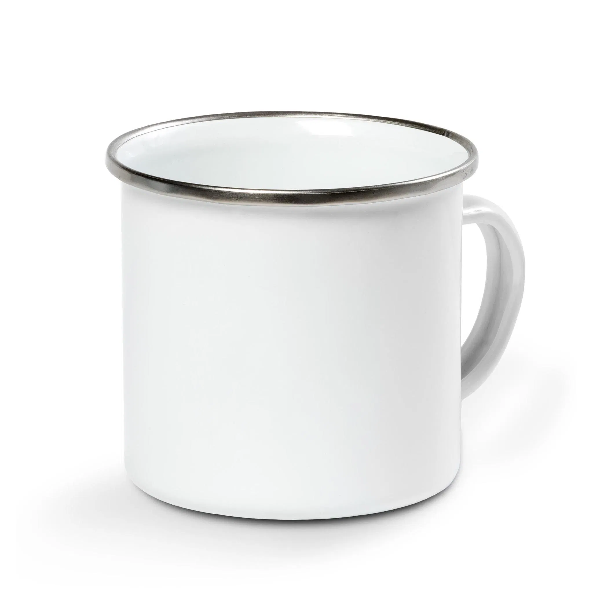 10oz/20oz Promotion Custom Enamel Mug with Stainless Steel Rim Enamel Coffee Cup