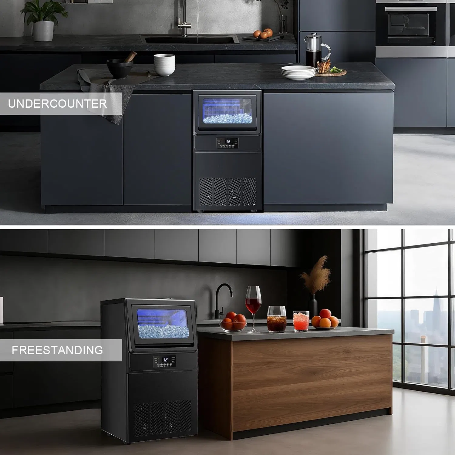 Commercial Ice Maker 100 Lbs / 45kgs Daily Production, Under Counter, Dual Water Inlet