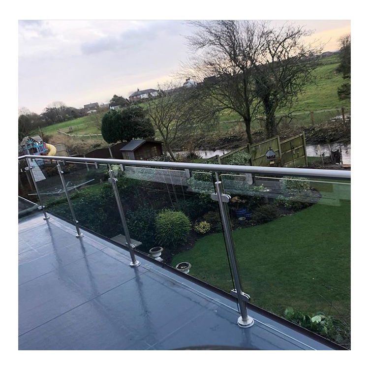 Unikim Factory Stainless Steel Glass Stair System Balcony Railing with CE