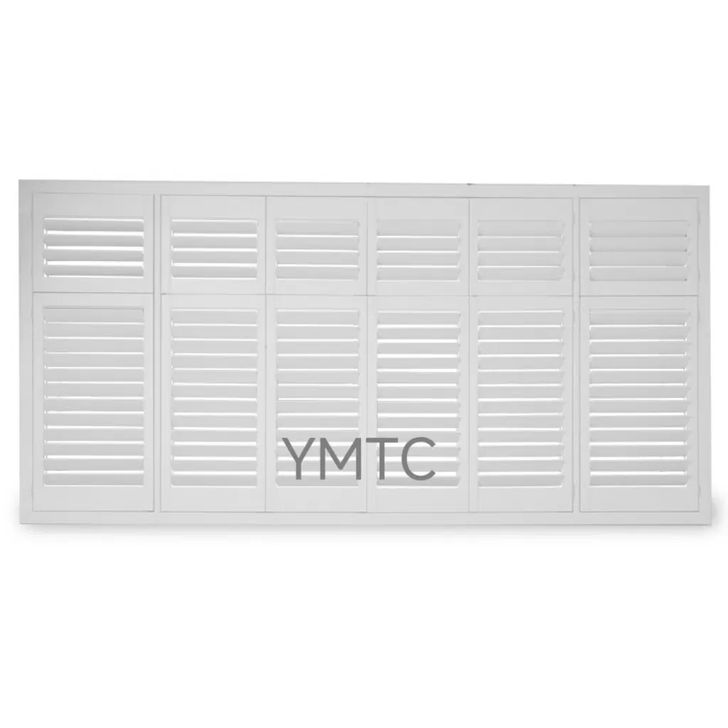 Paulownia Wood Bass Wood Tier on Tier Plantation Shutters for Large Window