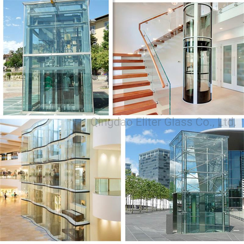 Residential Commercial PVB Sgp Curved Tempered Laminated Safety Glass for Elevators Factory Price
