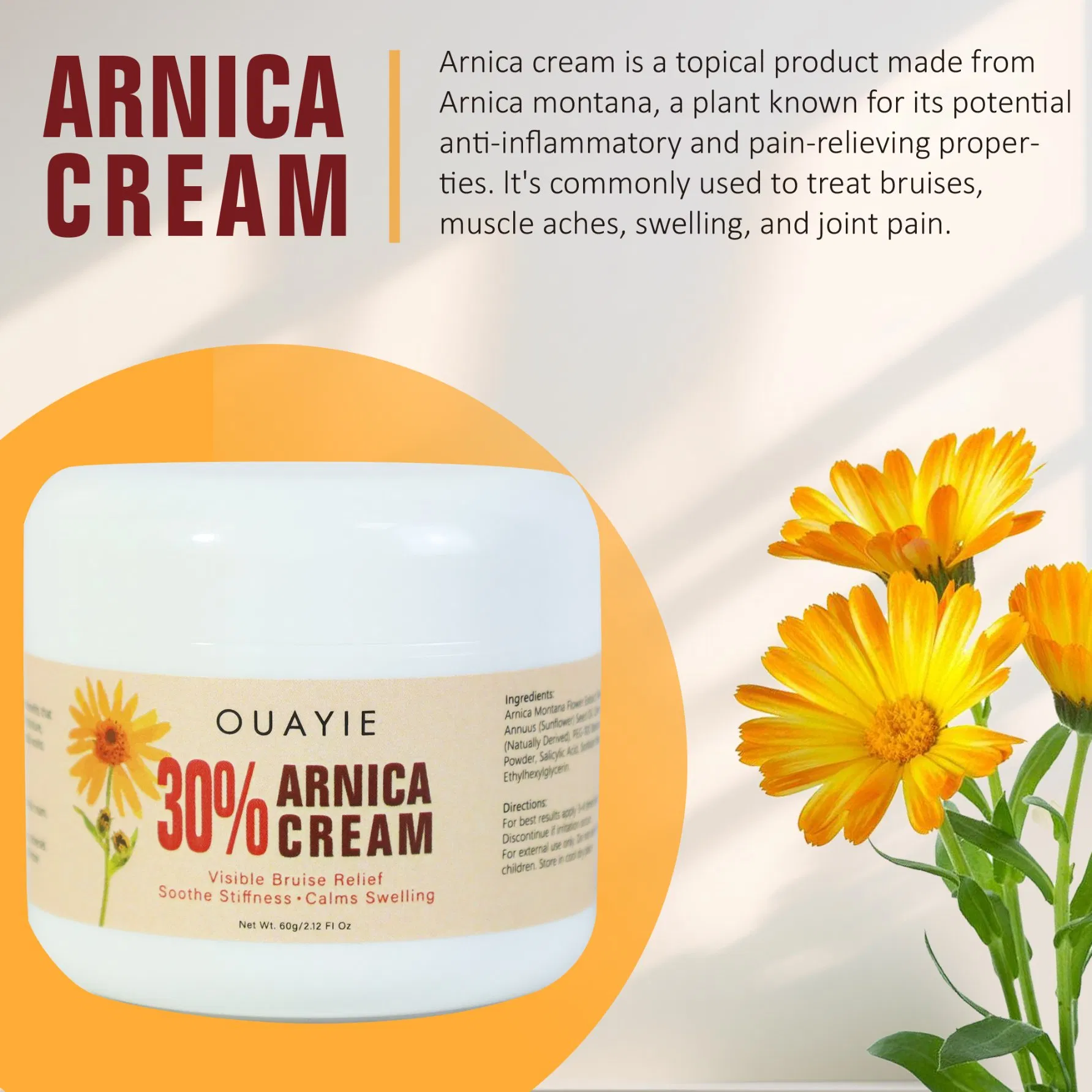 Beauty Cosmetics Soothing Moisturizing Bruise Relief Mountain Gold Car Flowers Cream