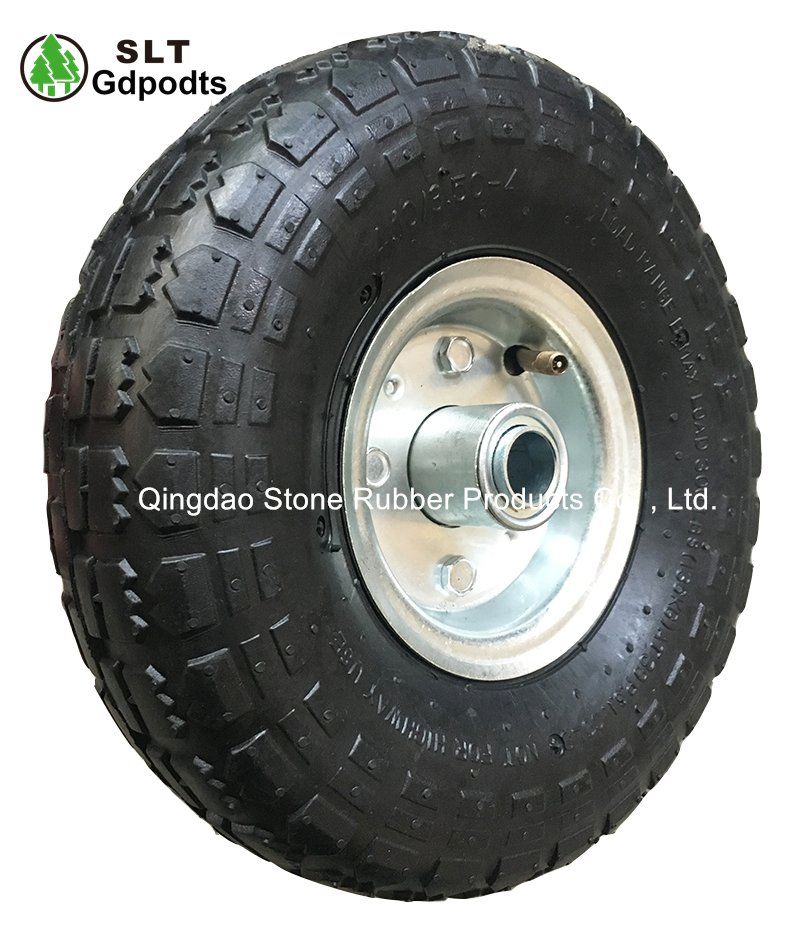260X85 Inflatable Rubber Wheels with Tyre and Tube for Tool Carts with Zinc Metal Rim
