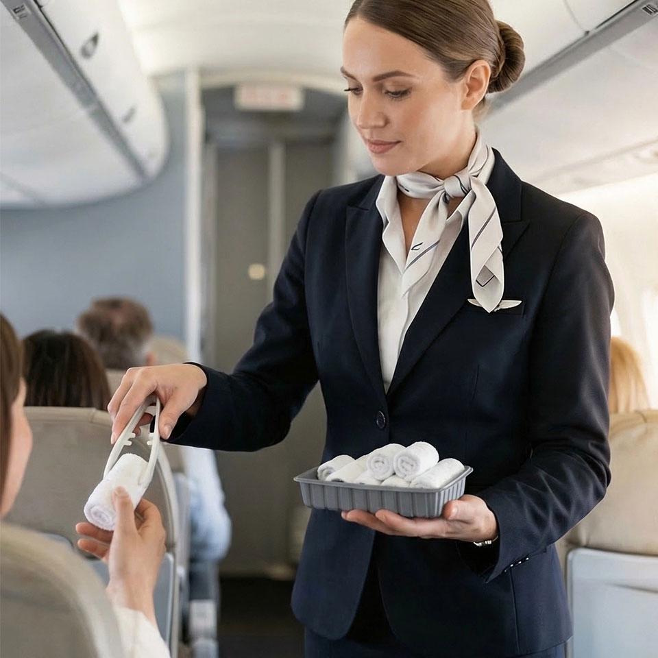 Disposable Towel Tray for Hotel Restaurant and Flights