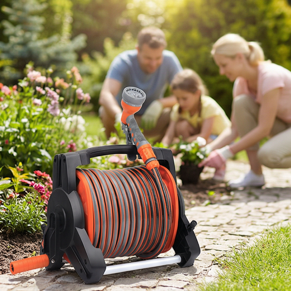 Durable 15m Garden Hose Reel for Efficient Watering Solutions