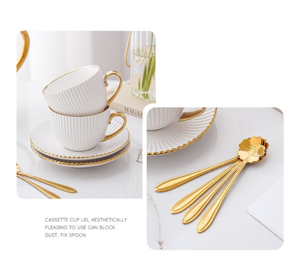 Фарфоровый чайный сервиз Golden Trim с блюдцем