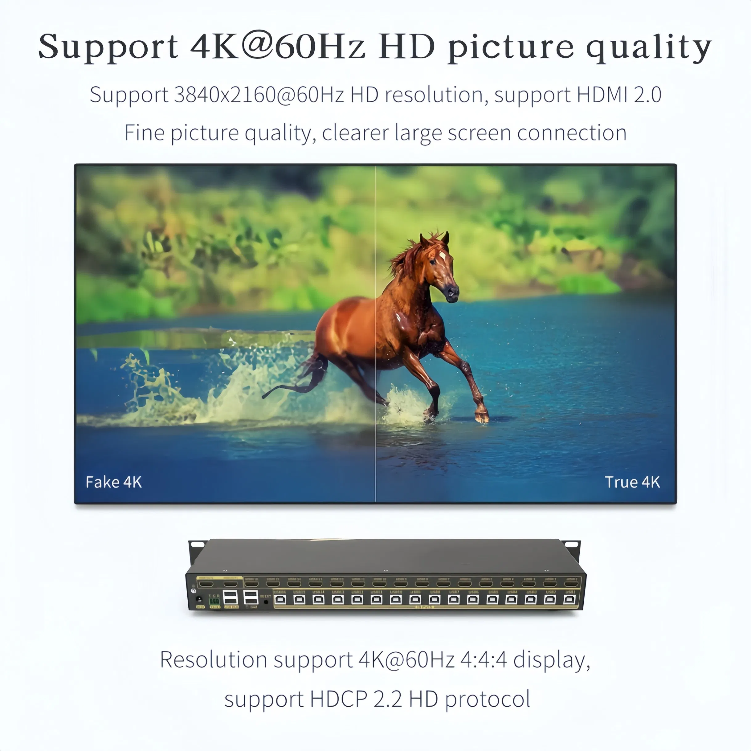 16-портовый KVM-коммутатор HDMI 4K@60Гц
