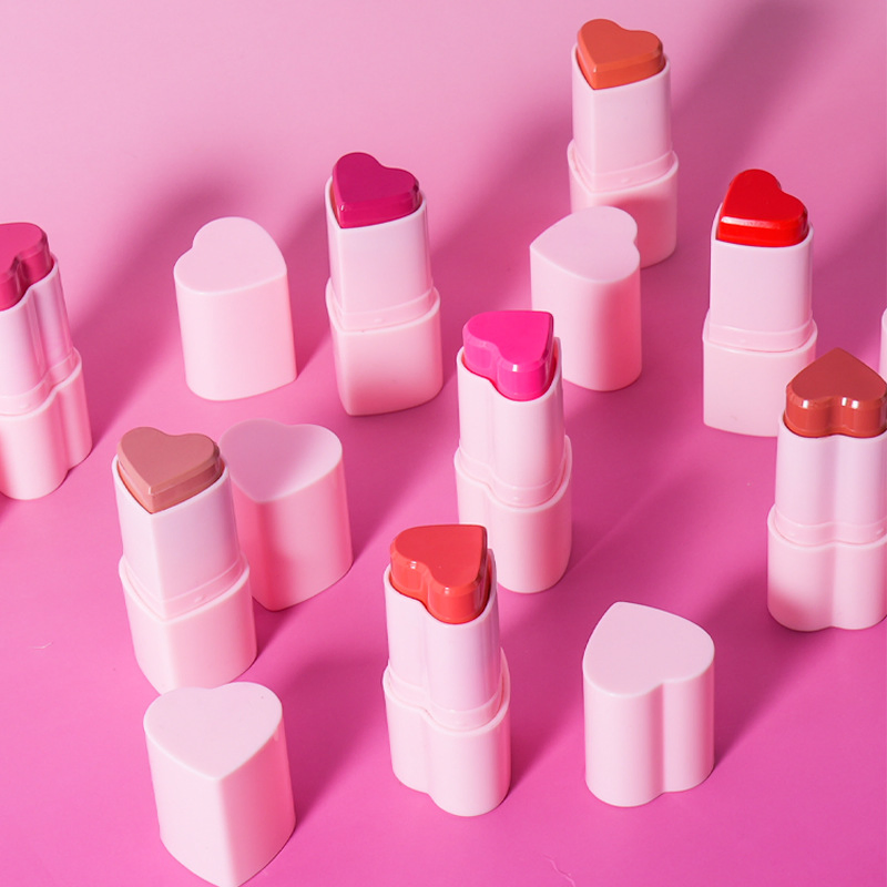 Cosmetics Manufacturer Private Label Heart Shaped Blush Cream Stick Vegan Blush Stick