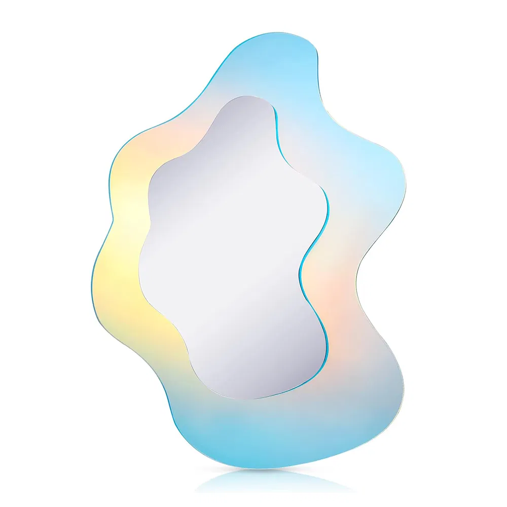 Colorful Acrylic Mirror Decoration Home Store Irregular Plastic Makeup Wall Mirror