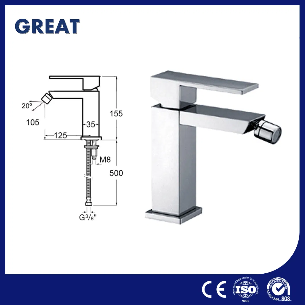 Great Portable Bidet Faucet Suppliers OEM Customized Brass Bidet Faucets Gl8207A82bl Matt Black Single Lever Bidet Faucet Satin Nickel Finishes Gold Bidet Taps